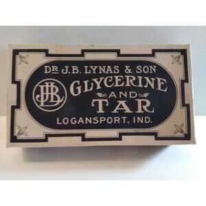 Antique Dr. J.B. Lynas & Son Glycerine & Tar Soap Box Logansport IN 1902 Empty
